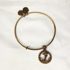 Alex & Ani Stackable Gold Bracelet Sailor/ Anchor Charm